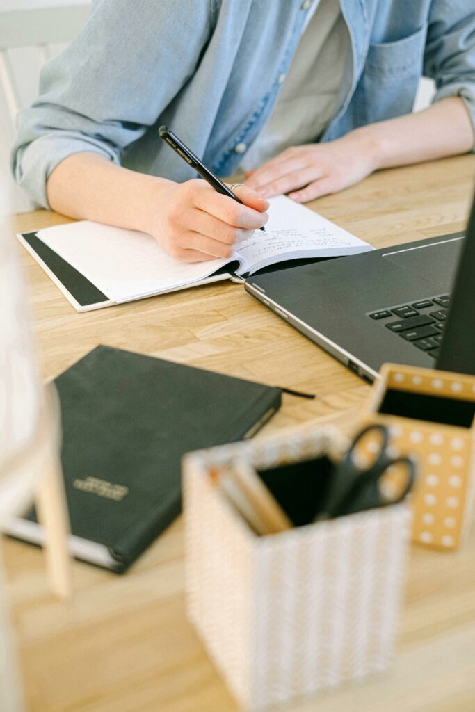 student studying online